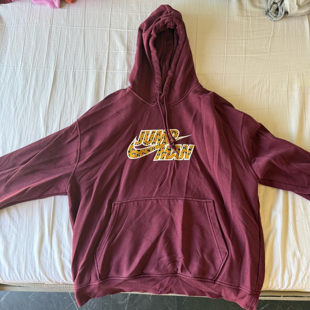 Nike Burgundy Hoodie with Graphic Logo